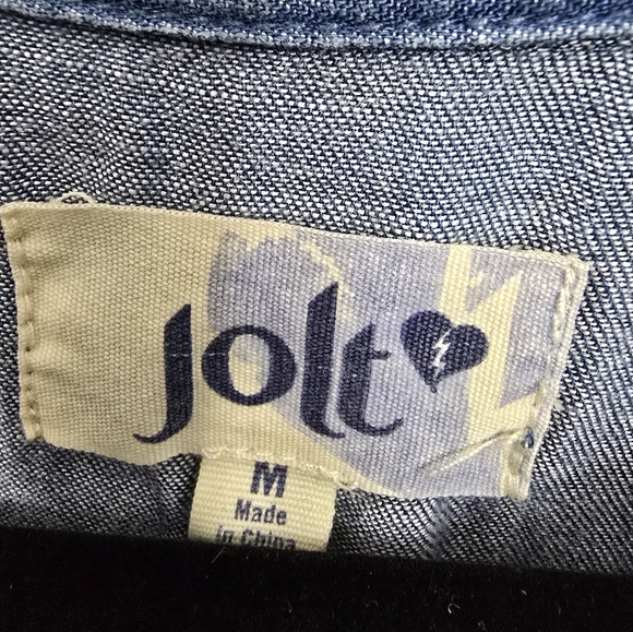 NWT Jolt Denim Romper With Drawstring Waist - Picture 12 of 14